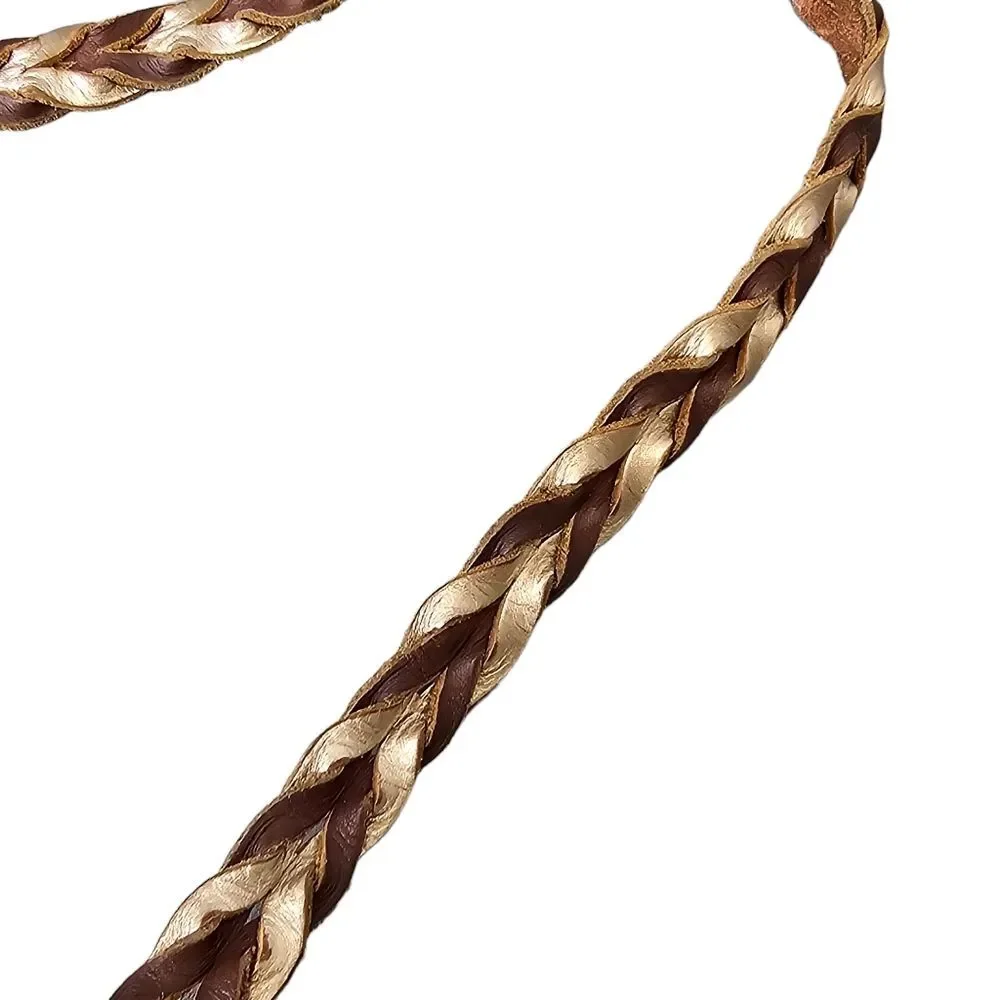 Fossil Women's Brown Gold Skinny Braided Belt